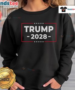 Vintage Trump 2028 sweatshirt featuring an American flag design, perfect for pro-Trump supporters and memorabilia collectors.