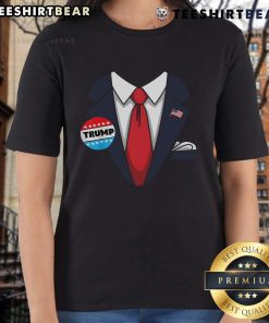 Ladies' tee featuring a Nice Donald Trump Halloween costume design, perfect for festive celebrations and costume parties.