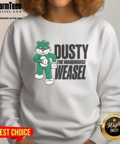 Nice Dusty the Warehouse Weasel Sweatshirt featuring a playful weasel graphic, perfect for cozy casual wear.