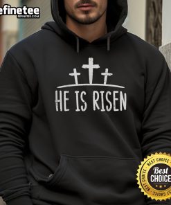 Nice Easter He Is Risen Cross Religious Christian Hoodie featuring a vibrant design perfect for celebrating Easter.