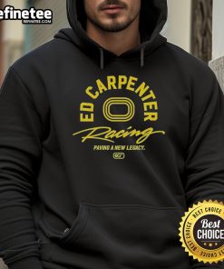 Nice Ed Carpenter Racing Legacy Retro Hoodie in black with vibrant graphics, perfect for racing fans and casual wear.