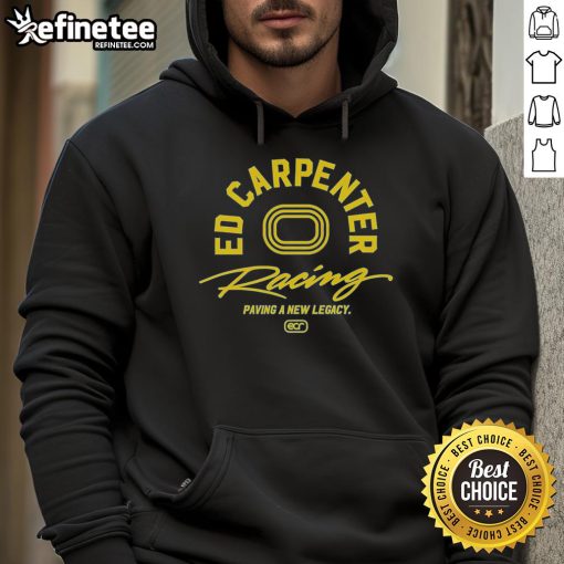 Nice Ed Carpenter Racing Legacy Retro Hoodie in black with vibrant graphics, perfect for racing fans and casual wear.