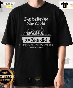 Nice Eds Warrior T-Shirt featuring 'She Had To Lie Down For A Bit' design, perfect for raising awareness of invisible illness.