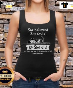 Nice Eds Warrior tank top featuring 'She Had To Lie Down' design, perfect for raising awareness about invisible illness.