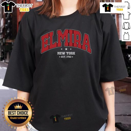 Nice Elmira New York NY souvenir college ladies tee featuring a stylish design perfect for school spirit and casual wear.