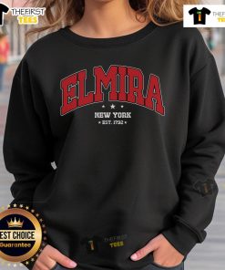Nice Elmira New York NY souvenir college sweatshirt in vibrant colors, perfect for alumni and students.