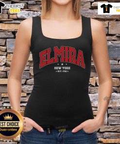 Nice Elmira New York NY souvenir college tank top showcasing school spirit and local pride in vibrant colors.
