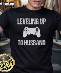 Alt Text: Nice Engagement For Groom Video Game Lovers T-Shirt featuring gaming graphics and playful design for gamers.