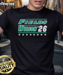 Alt Text: Garrett Wilson 2026 New York T-Shirt displayed on a scenic field, showcasing a stylish design for fans.