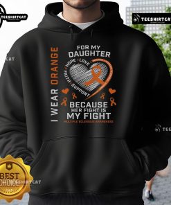 Girl wearing a Nice Fight Daughter Multiple Sclerosis Awareness Hoodie, showcasing support for MS awareness and advocacy.
