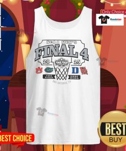 2025 NCAA Men's Basketball Final Four tank top featuring team logos and vibrant colors, perfect for fans and sports enthusiasts.