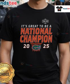 Florida Gators 2025 NCAA Men's Basketball National Champions T-Shirt featuring a bold post move graphic design.