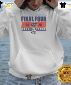 Nice Florida Gators 2025 NCAA Men's Basketball Tournament Final Four Rebound Hoodie in vibrant blue and orange colors.