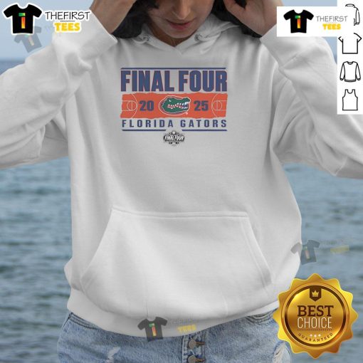 Nice Florida Gators 2025 NCAA Men's Basketball Tournament Final Four Rebound Hoodie in vibrant blue and orange colors.