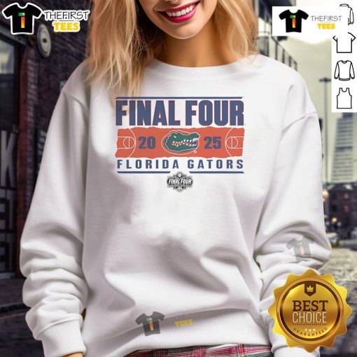 Florida Gators 2025 NCAA Men's Basketball Tournament Final Four Rebound Sweatshirt in vibrant blue and orange colors.