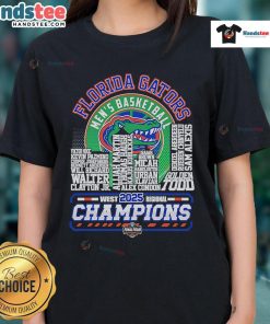 Alt Text: 2025 Florida Gators Men's Basketball West Regional Champions ladies tee featuring team logo and vibrant design.