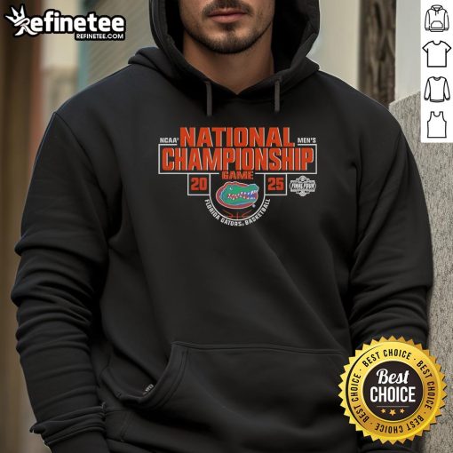 2025 Men's Basketball National Championship hoodie featuring the Nice Florida Gators logo and vibrant colors.