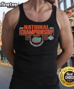 Florida Gators National Championship 2025 men's basketball tank top featuring team colors and logo.