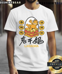 Nice Garfield Lasagna Chili Oil T-Shirt featuring a fun graphic of Garfield enjoying lasagna and chili oil.
