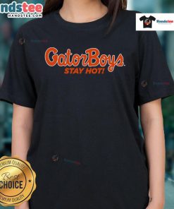 Stylish Nice Gatorboys Stay Hot Ladies Tee featuring a vibrant graphic design, perfect for casual summer wear.