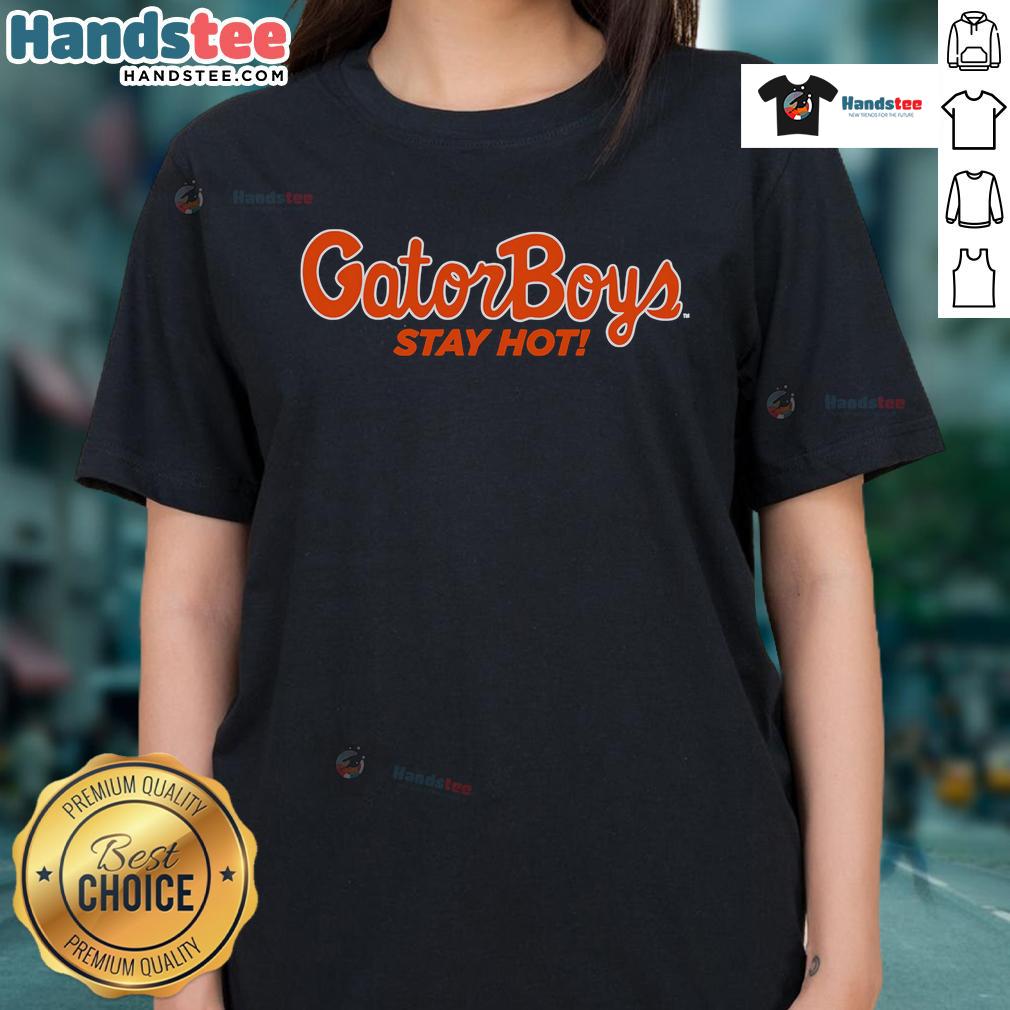 Nice Gatorboys Stay Hot Ladies Tee Stylish Nice Gatorboys Stay Hot Ladies Tee featuring a vibrant graphic design, perfect for casual summer wear.