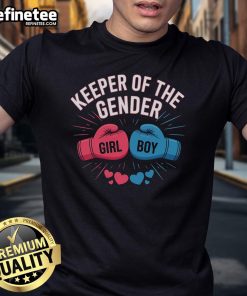 Nice Gender Reveal Party Keeper Of The Gender Boxing T-Shirt featuring playful graphics for a fun celebration.