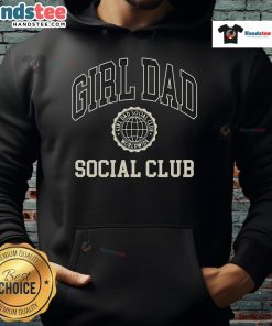 Nice Girl Dad Social Club Hoodie in navy blue, featuring playful graphics and a cozy fit for proud girl dads.
