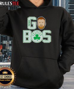 Kristaps Porzingis wearing a Boston Celtics hoodie, showcasing team spirit and style in a vibrant design.