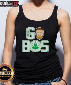 Kristaps Porzingis in a Boston Celtics tank top, showcasing team spirit and style for fans and basketball enthusiasts.