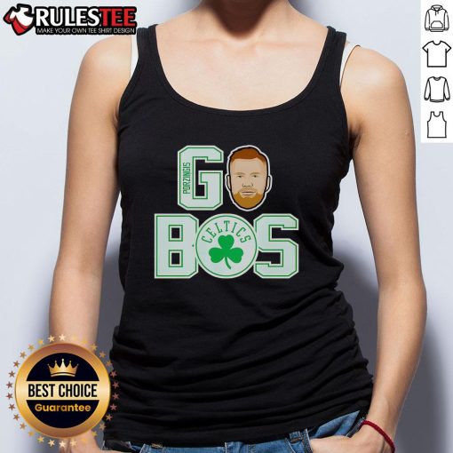 Kristaps Porzingis in a Boston Celtics tank top, showcasing team spirit and style for fans and basketball enthusiasts.