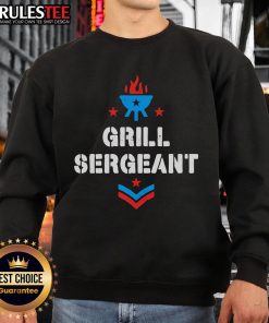 Alt Text: Nice Grill Sergeant 4th of July Sweatshirt featuring patriotic design, perfect for summer BBQs and celebrations.