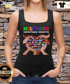 Nice Hispanic Heritage Month tank top featuring heart hands design representing unity among all countries.