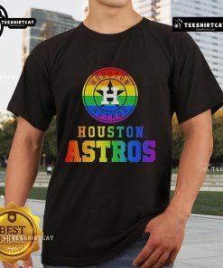 Alt Text: Nice Houston Astros Pride T-Shirt featuring vibrant colors and a bold logo, perfect for fans celebrating diversity.