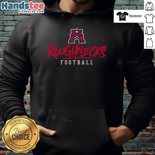Stylized text hoodie featuring the Nice Houston Roughnecks logo, perfect for fans and casual wear.