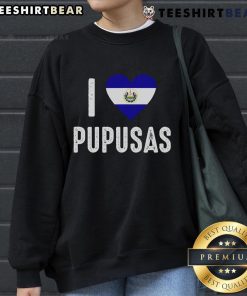 Cozy sweatshirt featuring 'I Love Pupusa' design, celebrating El Salvador's delicious pupusas and culture.