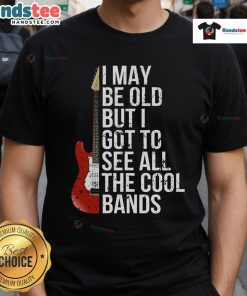 Alt Text: Vintage 'Nice I May Be Old But I Got To See All The Cool Bands' T-Shirt with retro design for music lovers.