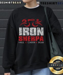 Alt Text: Nice Iron Sherpa Triathlon sweatshirt featuring a triathlete-inspired design, perfect for athletes and fans.