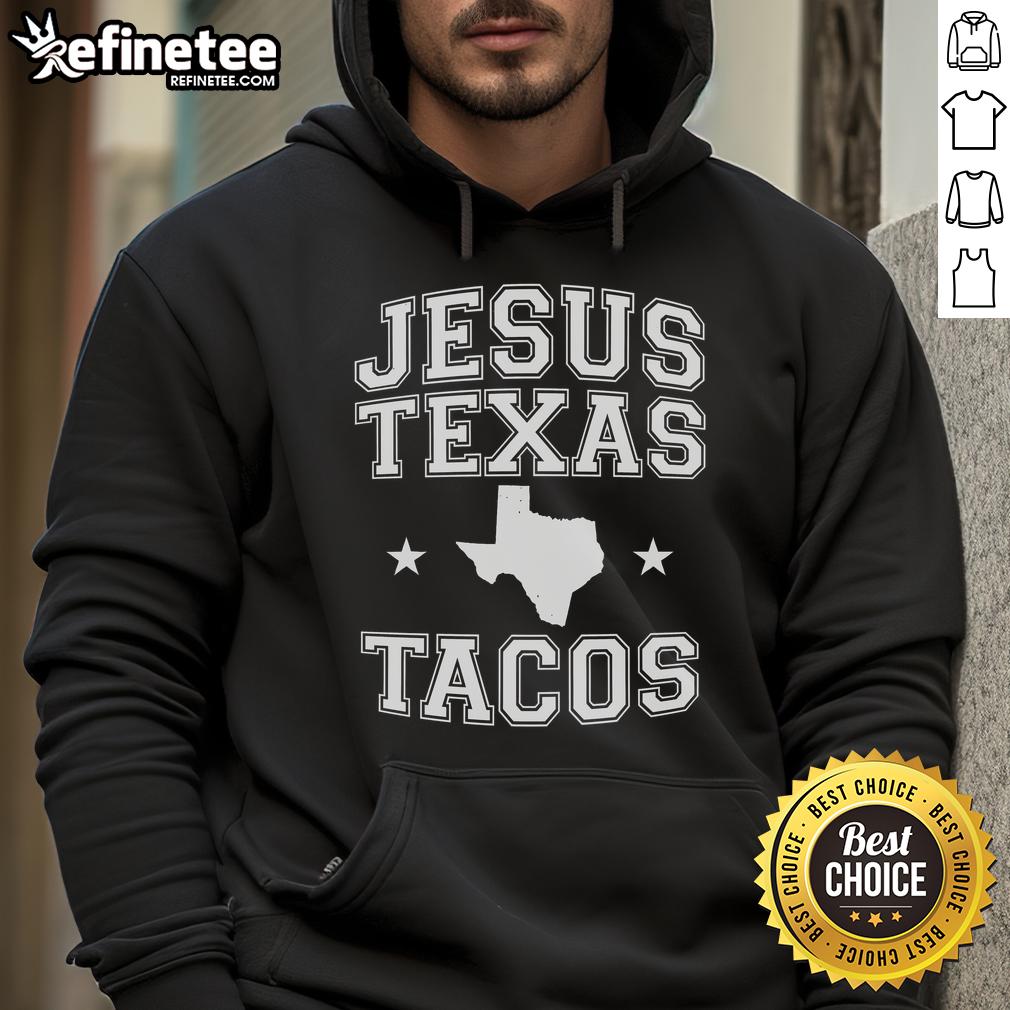 Nice Jesus Texas Tacos Flag State Us Vintage Longhorn Texas Retro Hoodie Vintage Texas hoodie featuring Nice Jesus tacos and a longhorn design, perfect for proud Texans and taco lovers.