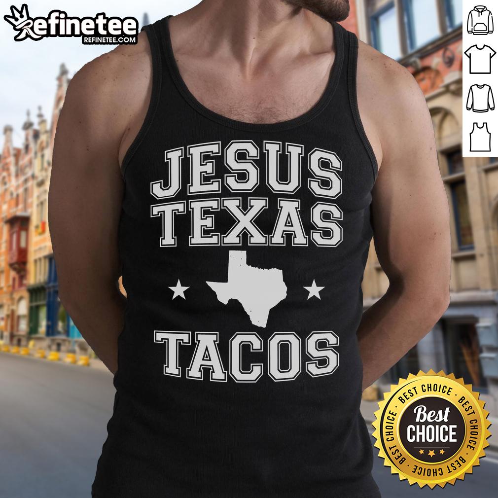 Nice Jesus Texas Tacos Flag State Us Vintage Longhorn Texas Retro Tank Top Vintage Texas tank top featuring a longhorn design and 'Nice Jesus' text, perfect for taco lovers and state pride.