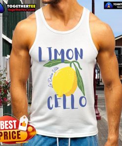 Alt Text: Nice Limoncello La Dolce Vita Italian lemon tank top featuring vibrant lemon graphics and a stylish design.