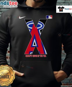Nice Los Angeles Angels X Gon Give It To Ya baseball hoodie featuring vibrant team colors and stylish design.