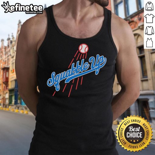 Alt Text: Stylish Los Angeles Dodgers squabble up tank top featuring team colors and logo, perfect for fans and summer wear.
