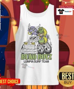 Nice Lumpia Surf Team Buko Boyz tank top featuring a vibrant design perfect for beachwear and surf enthusiasts.