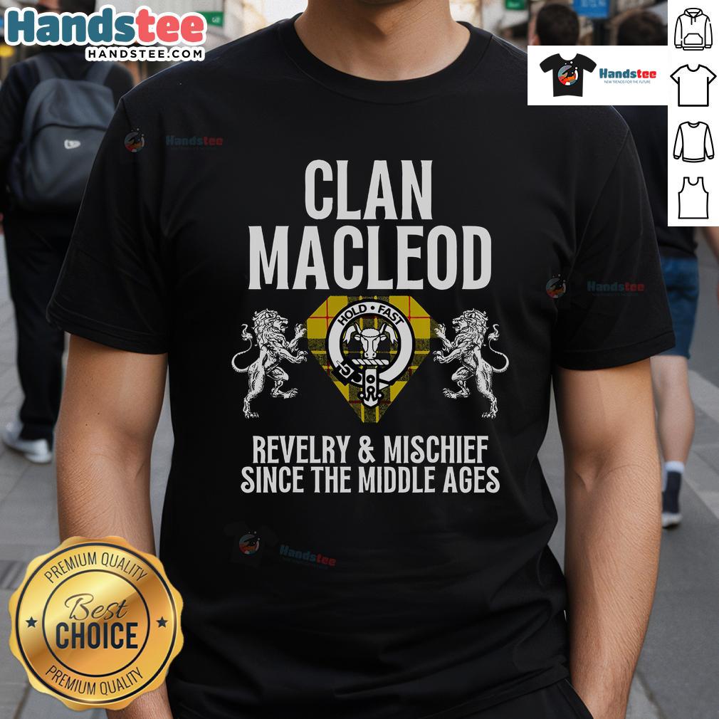 Nice Macleod Clan Scottish Name Coat Of Arms Tartan Family Party T Shirt Nice Macleod Clan Scottish name coat of arms tartan design on a family party t-shirt, perfect for celebrations.
