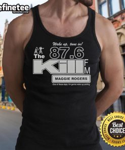 Maggie Rogers tank top featuring 'Wake Up Smiling' design, perfect for fans of her music and style.