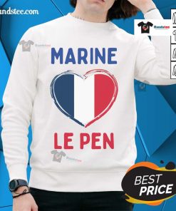 Alt Text: Nice Marine Le Pen France flag sweatshirt featuring a stylish design and vibrant colors, perfect for supporters.