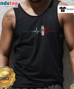 Mexican pride tank top featuring a heartbeat design with the Mexico flag, perfect for showcasing love for Mexico.