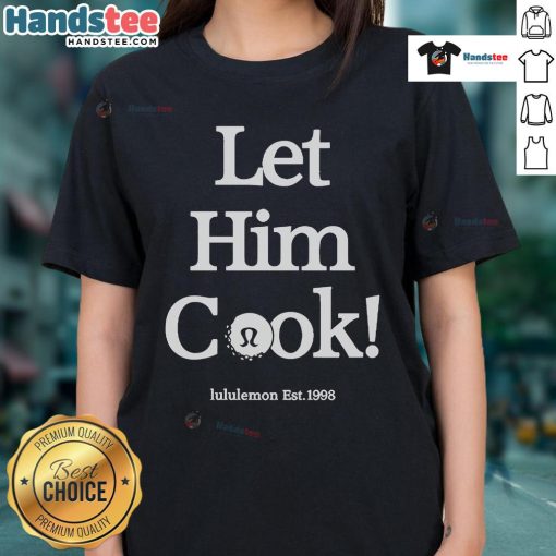 Alt Text: Nice Min Woo Lee Let Him Cook Lululemon Est 1998 Golf Ladies Tee featuring stylish design and comfortable fit.