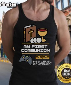 Alt Text: Cute tank top for my 1st Communion 2025 featuring a video game controller design, perfect for kids' celebrations.