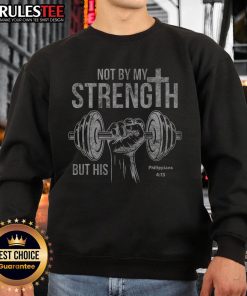 Alt Text: Nice My Strength Christian Bible Gym Workout Weightlifting Sweatshirt for fitness enthusiasts and believers.